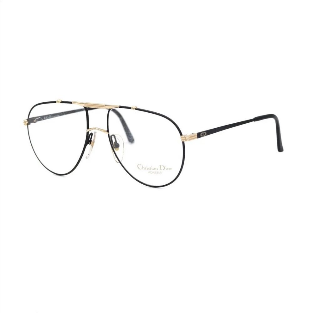 Christian Dior Monsieur 2248 black metal aviator